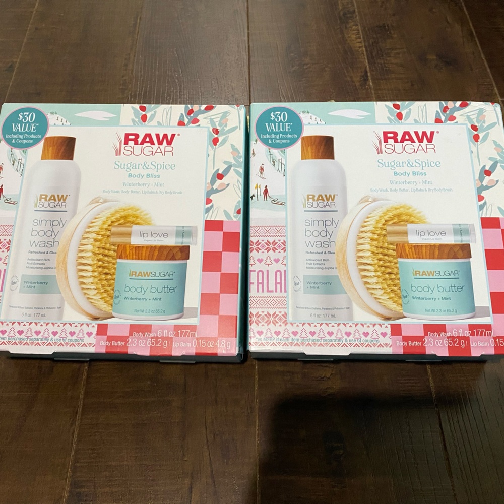 Raw Sugar Sugar & Spice Body Bliss Kit with Dry Body Brush